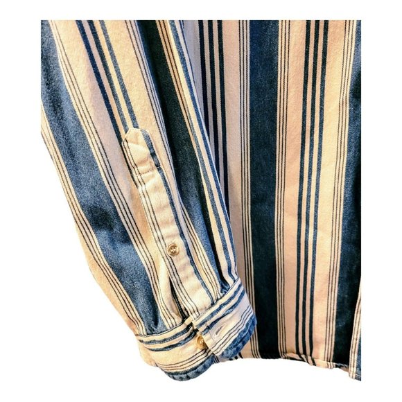 Men's Denim Attitude 100% Cotton Shirt Size L Button Up Lng Slv Blue Wht… - Picture 3 of 5